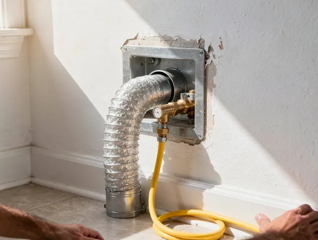 Lyndhurst Dryer Vent Cleaning certified technician performing specialized gas dryer vent cleaning in Lyndhurst